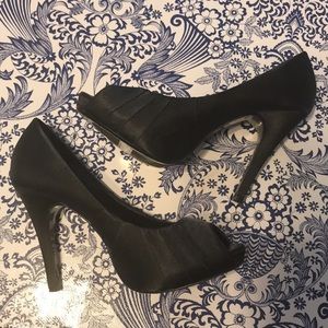 Black Open Toe Heels